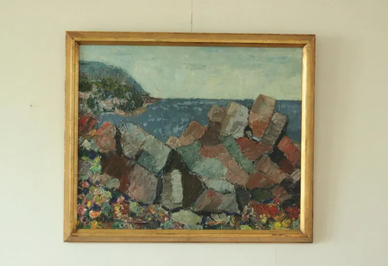 Outlet Pamono Enar Johansson, Motif from Strandhagen, Arild, 1970s, Oil Painting, Framed