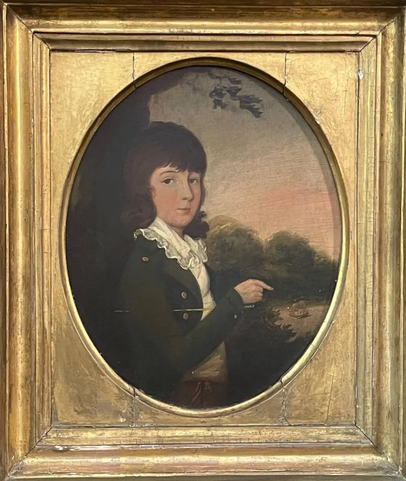 Outlet Pamono English Artist, Portrait, 19th Century, Oil on Panel