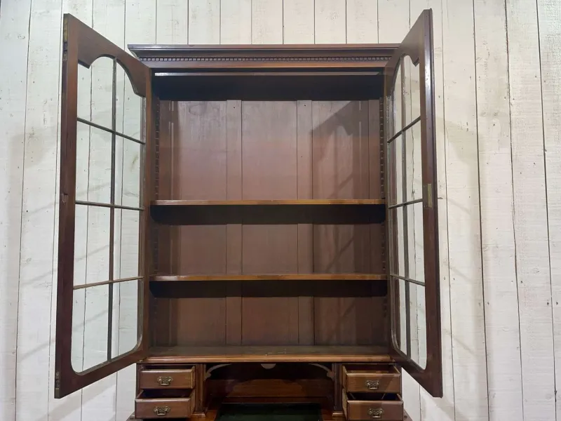 Discount Pamono English Bookcase Desk in Walnut and Red Cedar, Early 20th Century