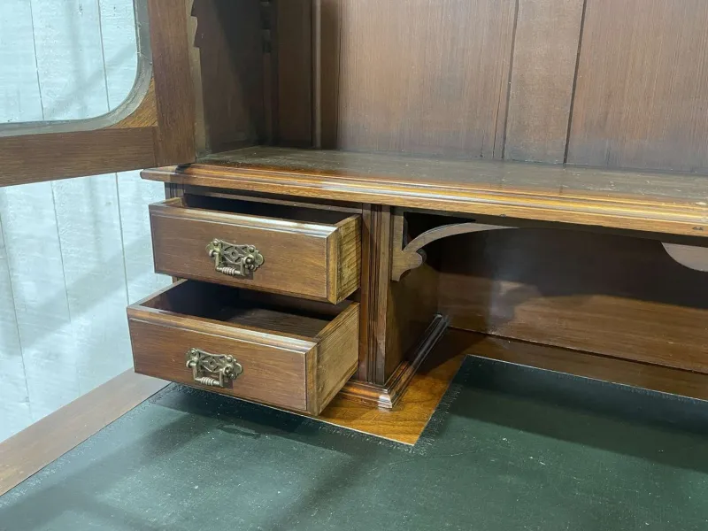 Discount Pamono English Bookcase Desk in Walnut and Red Cedar, Early 20th Century
