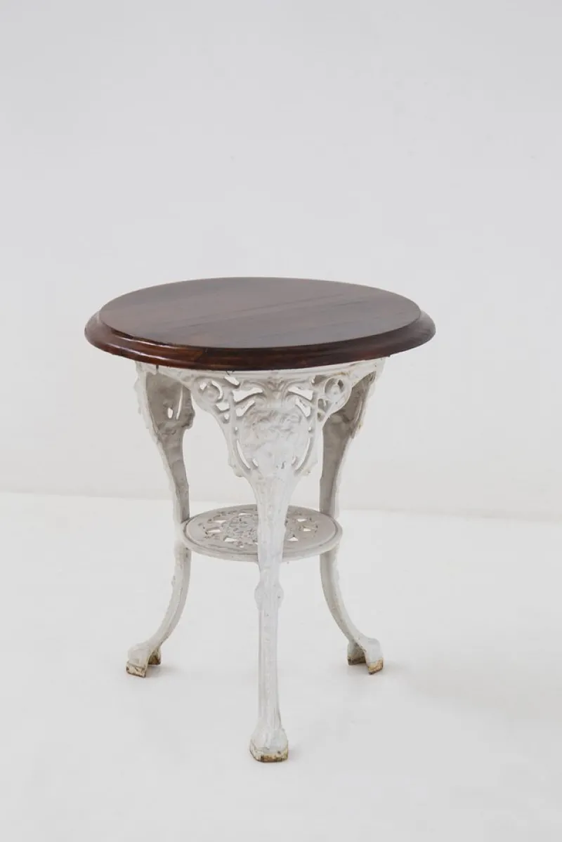 Hot Pamono English Cast Iron and Wooden Table, 1890s