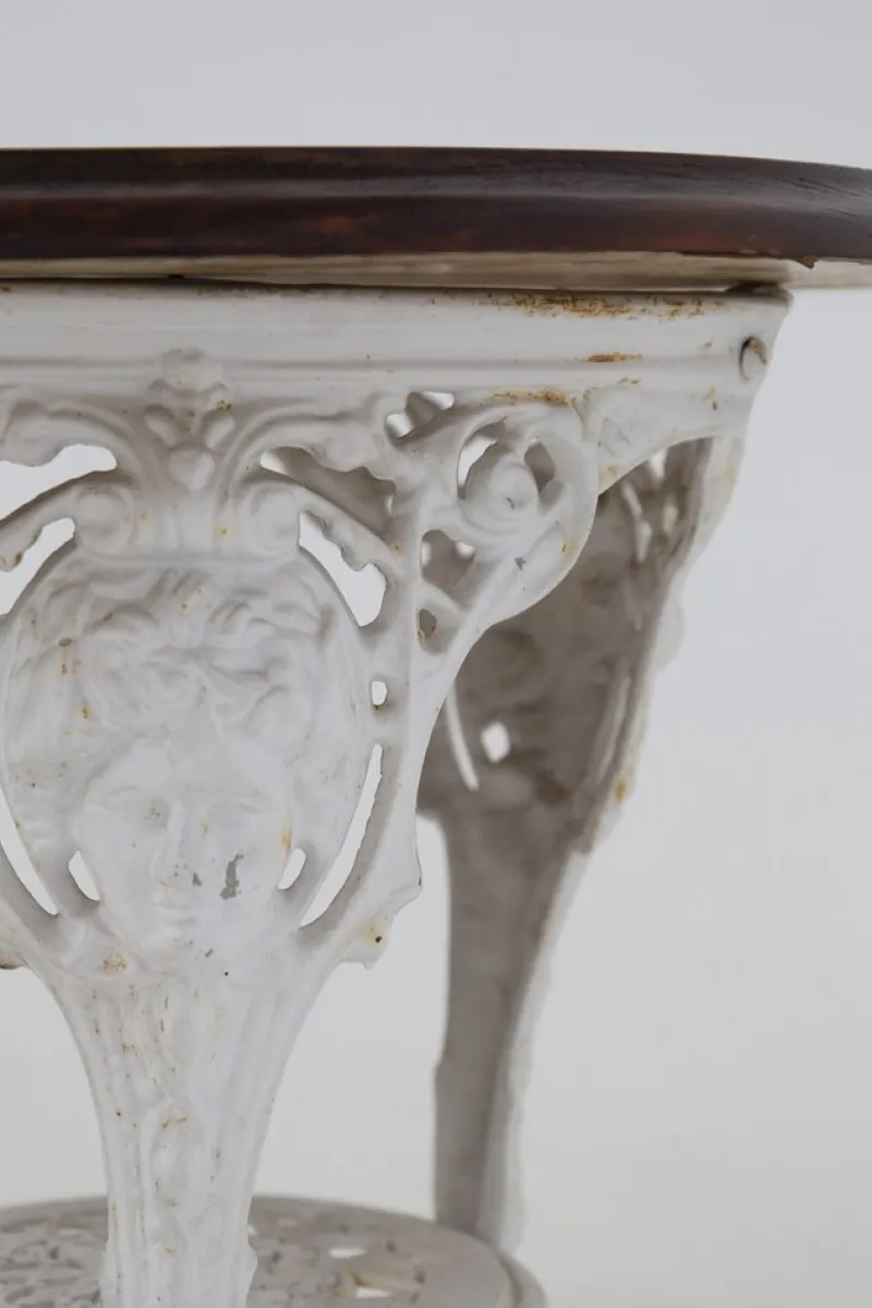 Hot Pamono English Cast Iron and Wooden Table, 1890s
