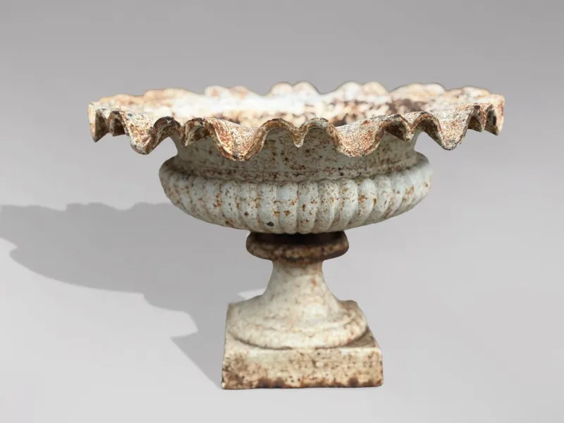 Best Pamono English Cast Iron Tazza Urns or Planters, 1860s, Set of 2