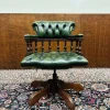Clearance Pamono English Chesterfield Captain Chair in Green