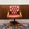 Sale Pamono English Chesterfield Desk Chair in Red
