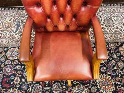 Sale Pamono English Chesterfield Desk Chair in Red
