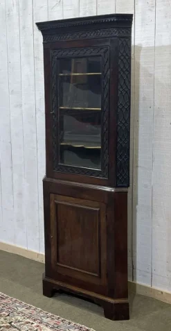 Pamono English Corner Cabinet in Walnut, Mahogany and Oak, 19th Century><noscript><img width=