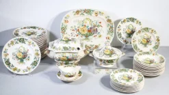 Pamono English Decorated Ceramic Service from Mason's, 1950s, Set of 41> Dinner Plates & Bowls