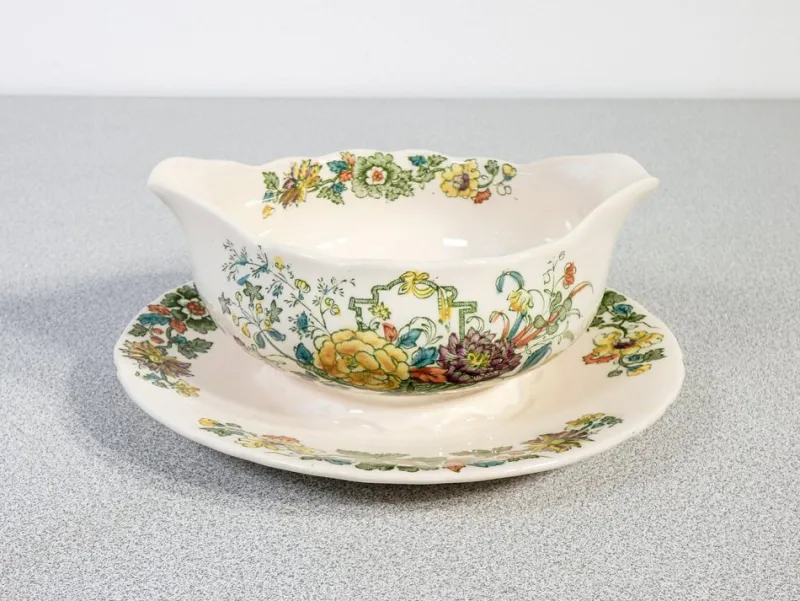 Pamono English Decorated Ceramic Service from Mason's, 1950s, Set of 41> Dinner Plates & Bowls