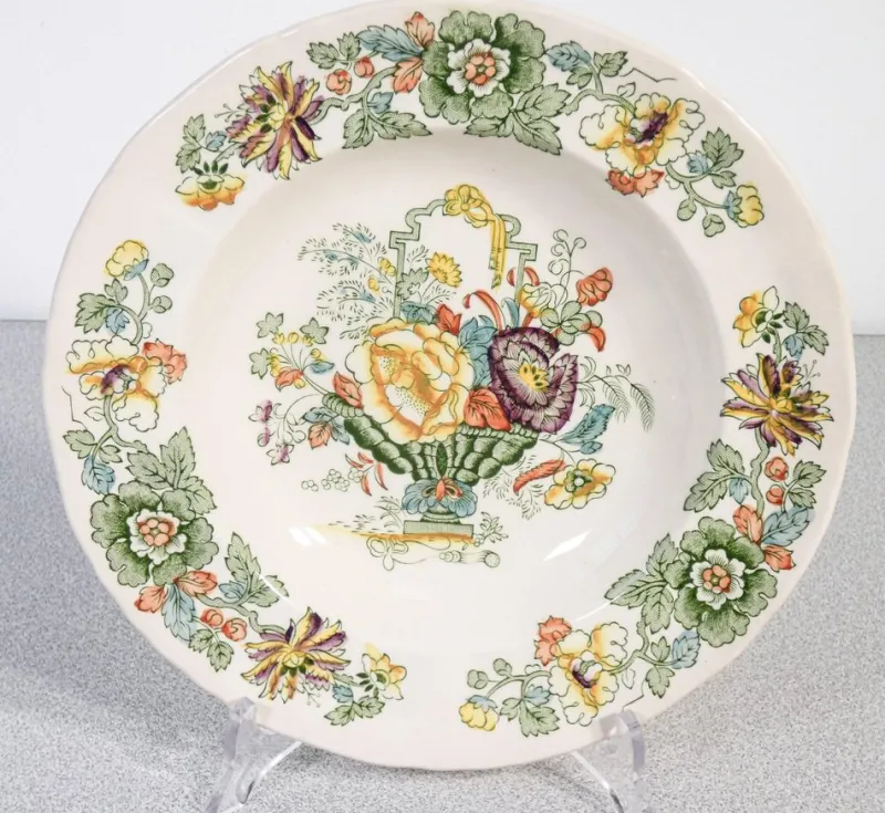 Pamono English Decorated Ceramic Service from Mason's, 1950s, Set of 41> Dinner Plates & Bowls