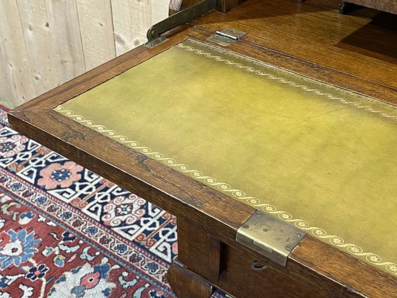 Pamono English Donkey Desk in Oak and Leather Top, 1950s> Secretaires