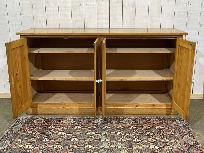 Pamono English 4-Door Fir Sideboard, 1950s> Sideboards & Buffets