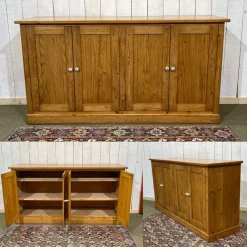Pamono English 4-Door Fir Sideboard, 1950s><noscript><img width=