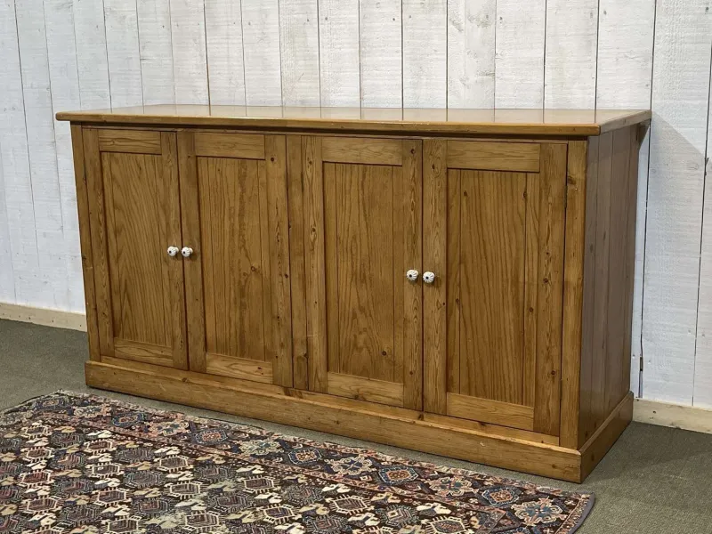 Pamono English 4-Door Fir Sideboard, 1950s> Sideboards & Buffets