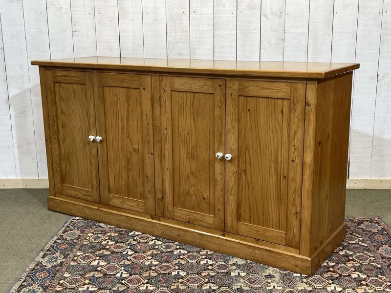 Pamono English 4-Door Fir Sideboard, 1950s> Sideboards & Buffets