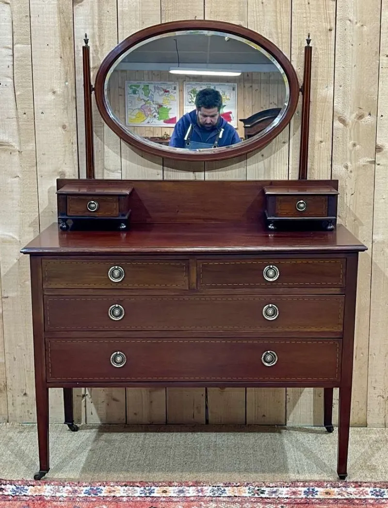 New Pamono English Dressing Table in Mahogany, 1930s