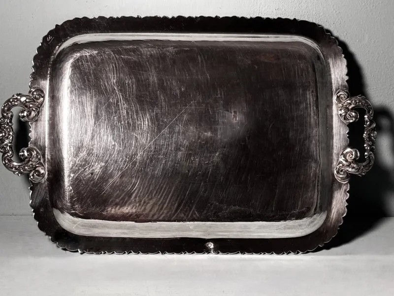 Clearance Pamono English Early Victorian Sheffield Tray with Handles, 1840