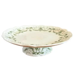 New Pamono English Earthenware Lafayette Dinner Service with Green Ribbon and Floral Garlands from Ridgways, 1890, Set of 26