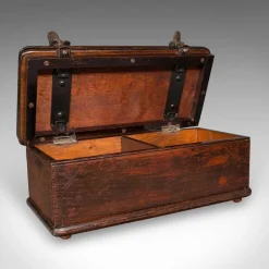 Pamono English Edwardian Beech and Cast Iron Flower Press Box, 1910s> Trunks Crates & Baskets