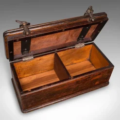 Pamono English Edwardian Beech and Cast Iron Flower Press Box, 1910s><noscript><img width=