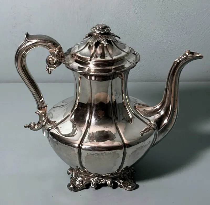 Clearance Pamono English Georgian Style Silver-Plated Teapot, 1870
