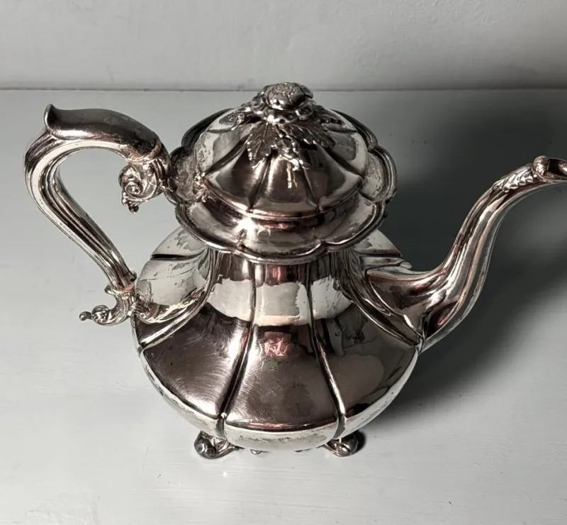 Clearance Pamono English Georgian Style Silver-Plated Teapot, 1870