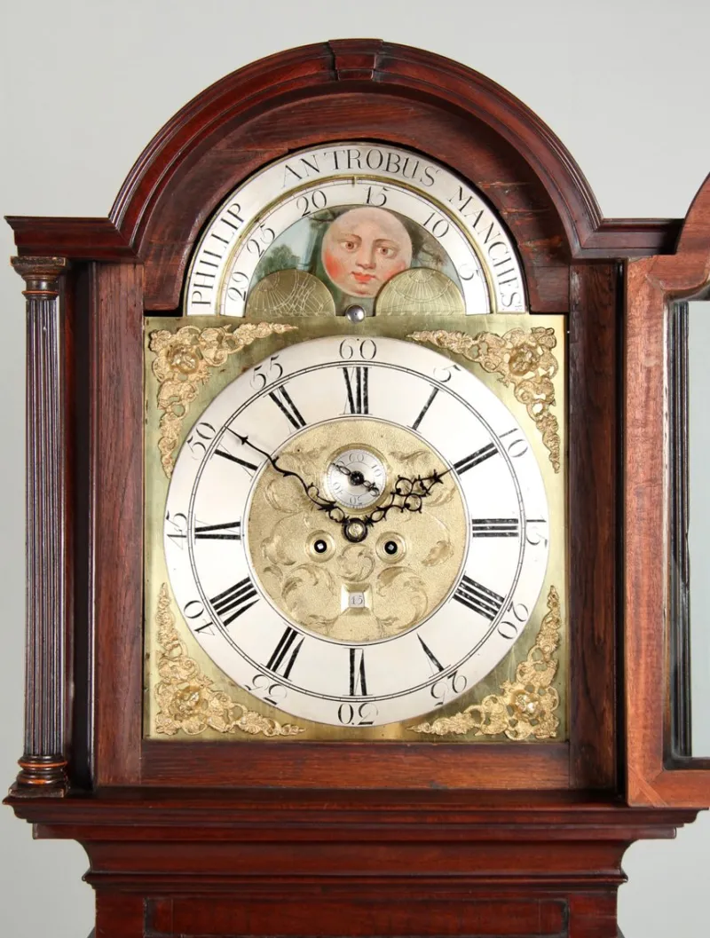 Hot Pamono English Grandfather Clock with Moon Phases, 1780