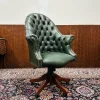 Pamono English Green Chesterfield Director Chair> Office Chairs