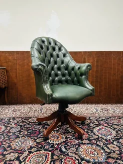 Pamono English Green Chesterfield Director Chair> Office Chairs