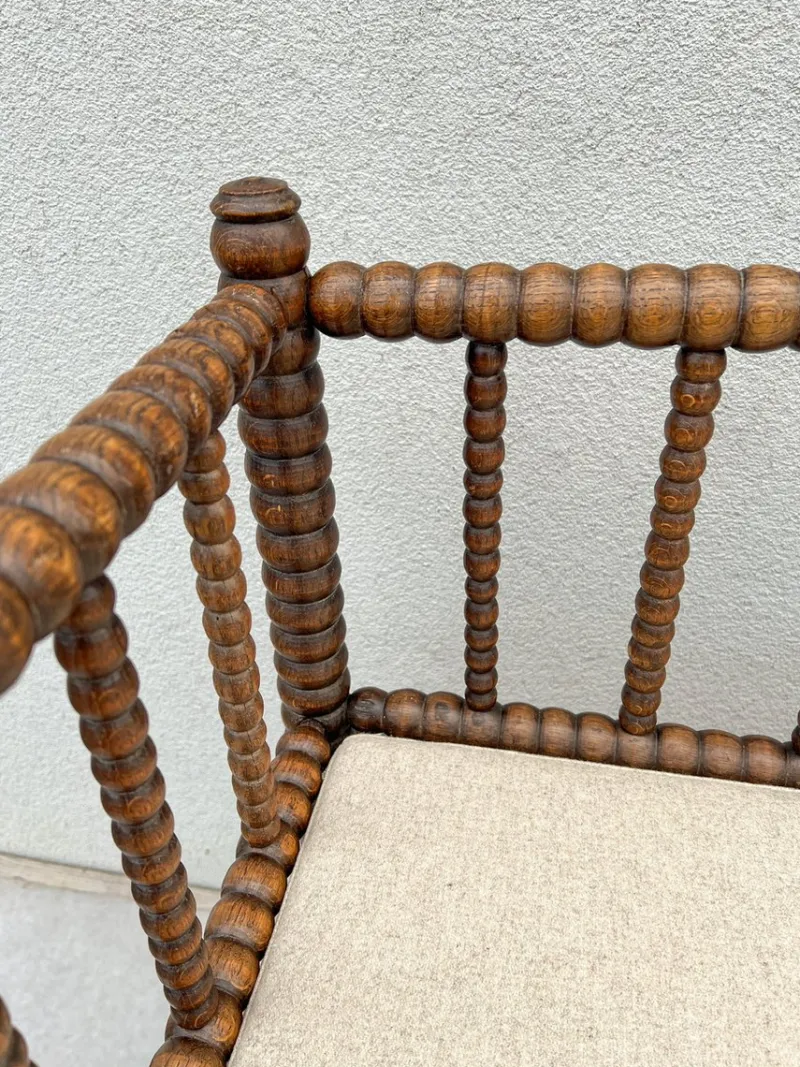 Pamono English Jacobean Style Bobbin Wood Bench, 1920s> Benches