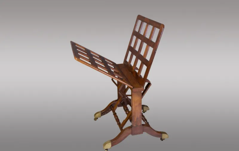 Pamono English Mahogany Library Folio Stand, 1830s> Magazine Racks