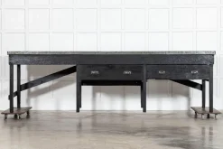 New Pamono English Monumental Ebonised Pine Worktable, 19th Century