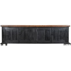 Sale Pamono English Monumental Ebonised Pine Dresser Base, 19th Century