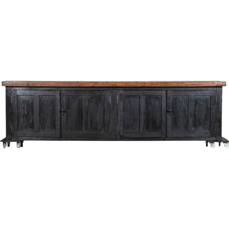 Sale Pamono English Monumental Ebonised Pine Dresser Base, 19th Century