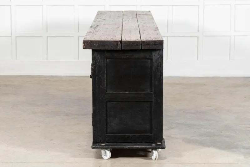 Sale Pamono English Monumental Ebonised Pine Dresser Base, 19th Century
