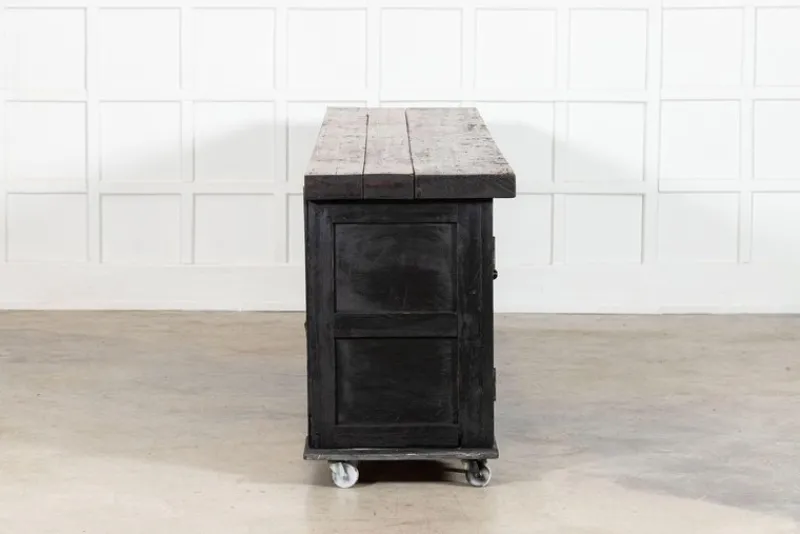 Sale Pamono English Monumental Ebonised Pine Dresser Base, 19th Century