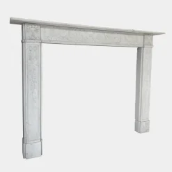 Best Pamono English Regency Carved Statuary White Marble Fireplace Mantel, 1820s
