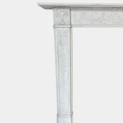 Best Pamono English Regency Carved Statuary White Marble Fireplace Mantel, 1820s