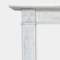 Best Pamono English Regency Carved Statuary White Marble Fireplace Mantel, 1820s