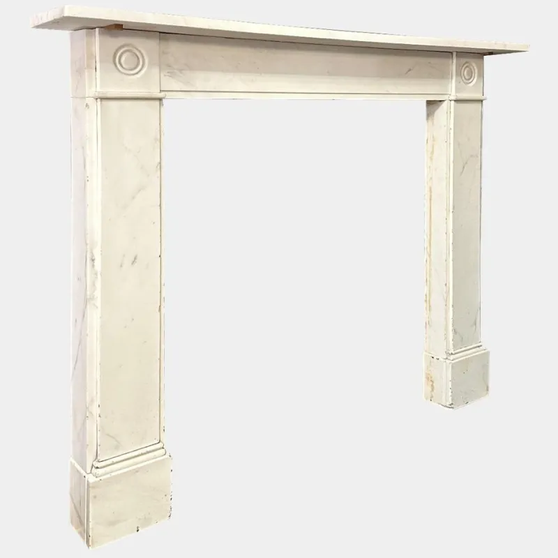 Pamono English Regency Statuary White Marble Fireplace Mantel, 1800s> Fireplaces And Mantels