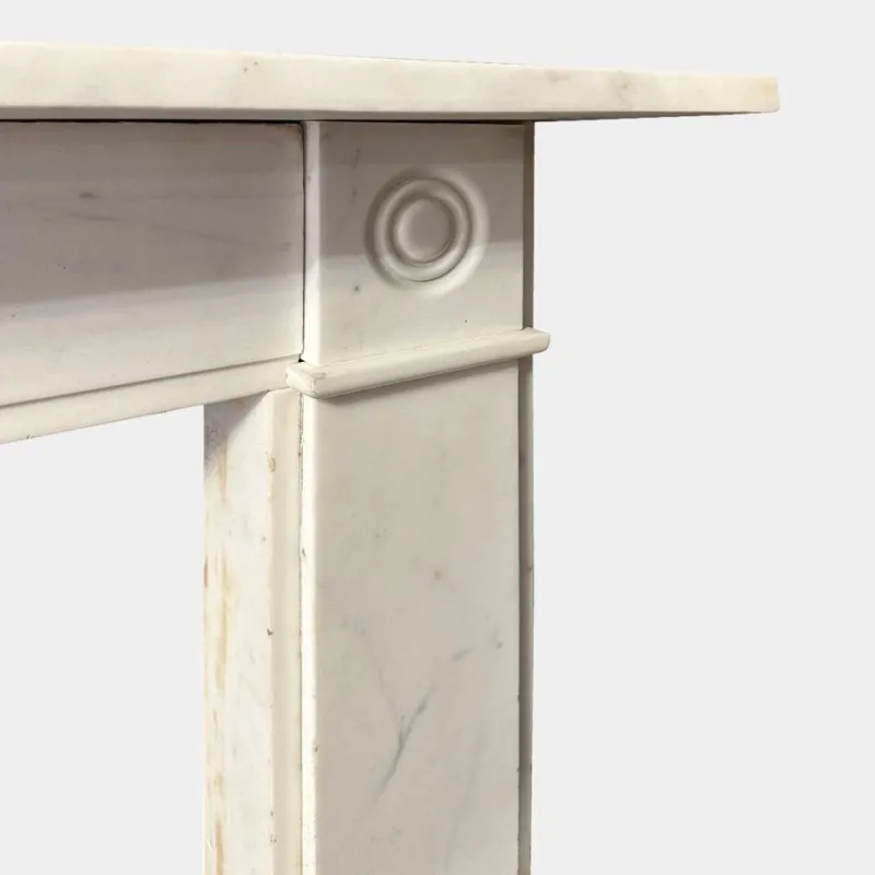 Pamono English Regency Statuary White Marble Fireplace Mantel, 1800s> Fireplaces And Mantels