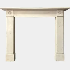 Pamono English Regency Statuary White Marble Fireplace Mantel, 1800s><noscript><img width=