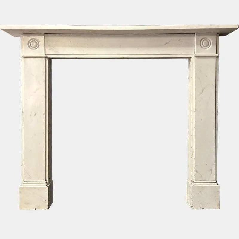 Pamono English Regency Statuary White Marble Fireplace Mantel, 1800s> Fireplaces And Mantels