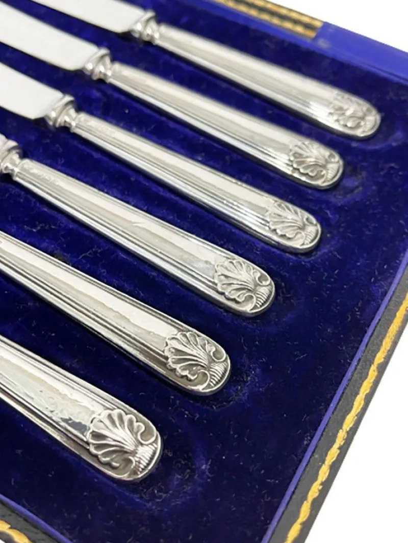 Clearance Pamono English Silver Butter Knives from Maxfield & Sons Ltd, Sheffield, 1913