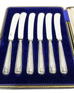 Clearance Pamono English Silver Butter Knives from Maxfield & Sons Ltd, Sheffield, 1913
