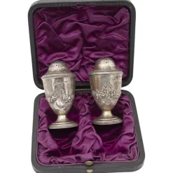Online Pamono English Silver Salt and Pepper Shakers, 1840s, Set of 2