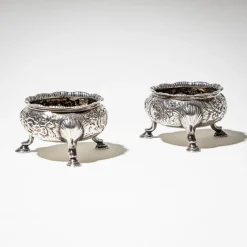Clearance Pamono English Silver Salt Cellars, Set of 2
