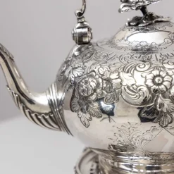 Sale Pamono English Silver Teapot with Stand by T. Heming and S. Whitford