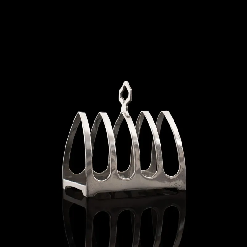 Discount Pamono English Silver Toast Rack by Edward Viner, 1932