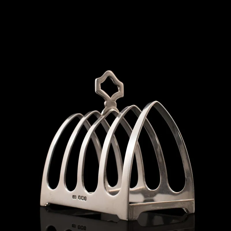 Discount Pamono English Silver Toast Rack by Edward Viner, 1932